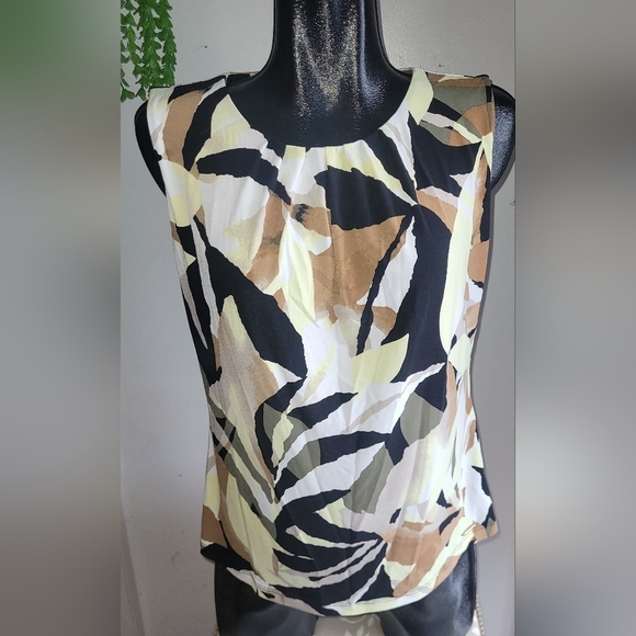 Calvin Klein Colorful Abstract Sleeveless Top L - Picture 1 of 5